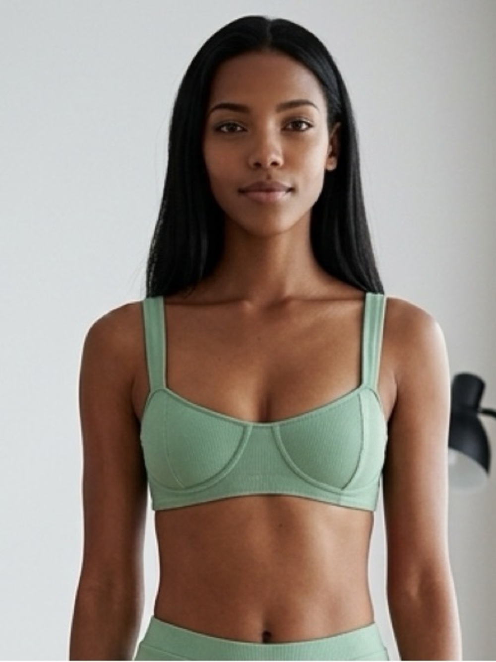 EUC SET Active Women’s SculptFlex Couture Green Ribbed Bra - Size XS